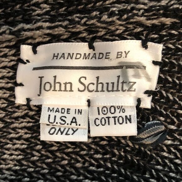 John Schultz OS Handmade Gray BOHO Tassle Kimono Western Funky Style Knit Cape - Picture 7 of 10